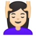 安卓系统里的女性按摩:浅肤色emoji表情