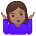 安卓系统里的女人耸肩：中等肤色emoji表情