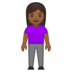 安卓系统里的女性站立:中黑肤色emoji表情