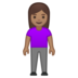 安卓系统里的女性站立:中等肤色emoji表情