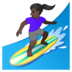 安卓系统里的女子冲浪:深色肤色emoji表情
