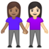 安卓系统里的女性牵手:中等肤色,浅肤色emoji表情