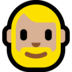 Windows系统里的有络腮胡子的男人: 中等-浅肤色emoji表情