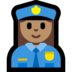 Windows系统里的女警官:中等肤色emoji表情