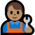 Windows系统里的男机械工：中等肤色emoji表情