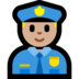 Windows系统里的男警官:中浅肤色emoji表情