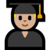Windows系统里的男学生:中浅肤色emoji表情
