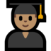 Windows系统里的男学生:中等肤色emoji表情
