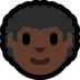 Windows系统里的男士:深色肤色,卷发emoji表情