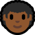 Windows系统里的男士：中深色肤色，卷发emoji表情