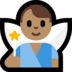 Windows系统里的男仙子：中等肤色emoji表情