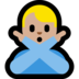 Windows系统里的打“不”手势的男人：中浅肤色emoji表情