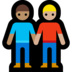 Windows系统里的男士牵手:中等肤色,中等肤色emoji表情