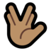 Windows系统里的手指分开的手礼：中等肤色emoji表情