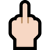 Windows系统里的比中指的手:浅肤色emoji表情