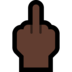 Windows系统里的比中指的手:深色肤色emoji表情