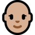Windows系统里的女性:中浅肤色,秃顶emoji表情