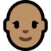 Windows系统里的女性:中等肤色,秃顶emoji表情