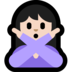 Windows系统里的打“不”手势的女人：浅肤色emoji表情