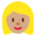 Twitter里的女性:中等肤色,金发emoji表情