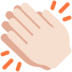 Twitter里的拍手:浅肤色emoji表情