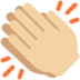 Twitter里的拍手：中等浅肤色emoji表情