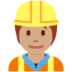 Twitter里的施工人员：中等肤色emoji表情