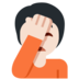 Twitter里的单手捂脸的人:浅肤色emoji表情