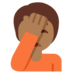 Twitter里的单手捂脸的人：中等深色肤色emoji表情