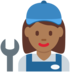 Twitter里的女机械工:中等深色肤色emoji表情
