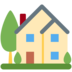Twitter里的带花园的房子emoji表情
