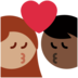 Twitter里的亲吻: 女人男人较深肤色中等肤色emoji表情