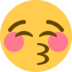Twitter里的闭着眼睛亲吻脸emoji表情