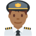 Twitter里的男飞行员：中等深色肤色emoji表情