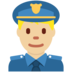 Twitter里的男警官:中浅肤色emoji表情