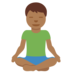 Twitter里的打坐的男人：中黑肤色emoji表情