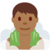 Twitter里的在潮湿的房间里的男人:中等深色肤色emoji表情