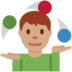 Twitter里的男子杂耍：中等肤色emoji表情