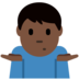 Twitter里的男人耸肩:深色肤色emoji表情