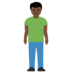 Twitter里的男士站立：深色肤色emoji表情