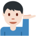 Twitter里的单手举起的男人:浅肤色emoji表情