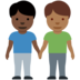 Twitter里的男士牵手:深色肤色,中深色肤色emoji表情