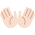 Twitter里的张开双手:浅肤色emoji表情