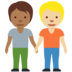 Twitter里的手牵手:中暗肤色,中浅肤色emoji表情