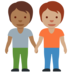 Twitter里的牵手的人：中等肤色，中等肤色emoji表情