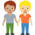 Twitter里的手牵手:中等肤色,中等肤色emoji表情