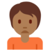 Twitter里的人皱眉头：中黑肤色emoji表情
