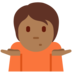 Twitter里的耸肩：中黑肤色emoji表情