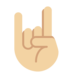 Twitter里的摇滚标志手:中等浅肤色emoji表情