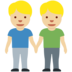 Twitter里的男士牵手:中浅肤色emoji表情